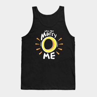 White outline "Will you marry me" wedding ring Tank Top